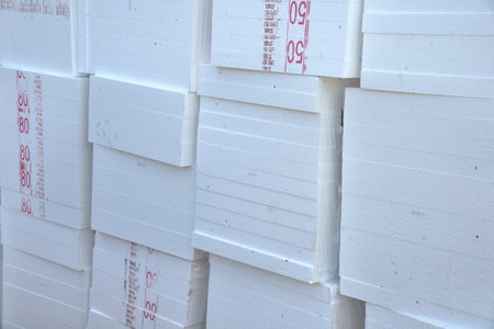 Polystyrene for insulation in construction. Passive house conceptの写真素材