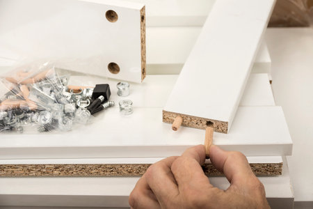 Disassambled furniture in the paper boxの写真素材