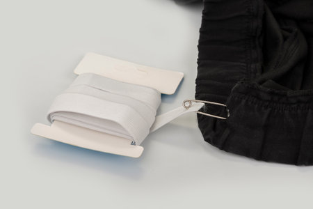White elastic rubber waistband on a whiteの写真素材