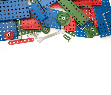 Constraction background from a child building toyの写真素材