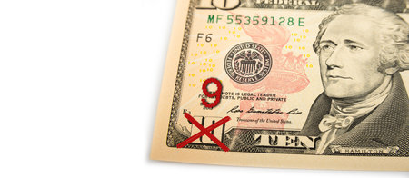 Inflation on the paper banknote. Devaluation of money