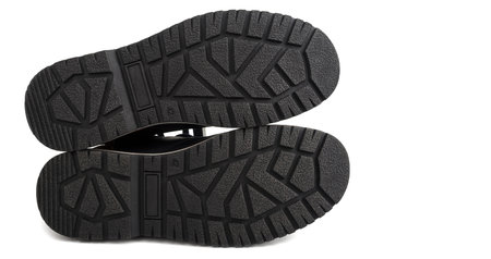 Bottom of the shoes sole on a whiteの写真素材