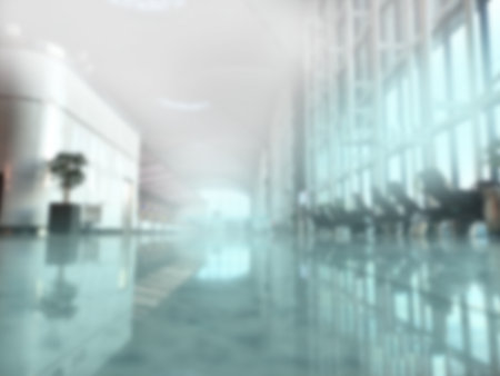 Defocused Blurred Airport bus train station hallの写真素材