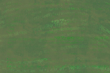 Green grunge background with numbers and letters