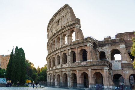 Ancient Colosseum Rome, Italy in the morning