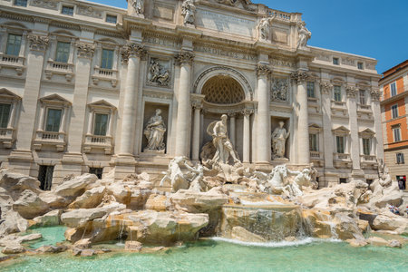 Trevi fountain the most visiting sightseeing  in Romeのeditorial素材