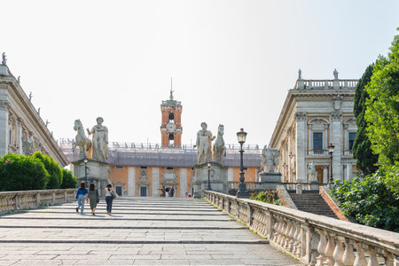 The Capitoline Hill cordonata in Rome, Italyのeditorial素材