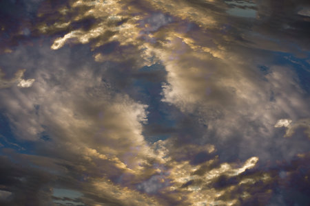 Frontal clouds movement. Sudden weather changes due to climate change.