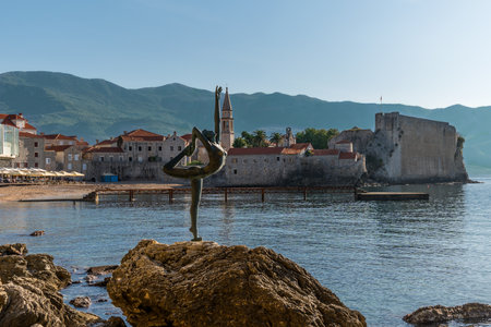 The Statue Ballerina in Budva, Montenegroの写真素材