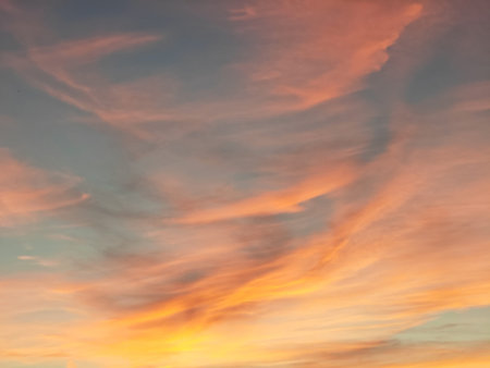 Sunset Sky on Twilight in the Evening with Orange Gold Sunset