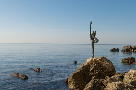 The Statue Ballerina in Budva, Montenegroの写真素材
