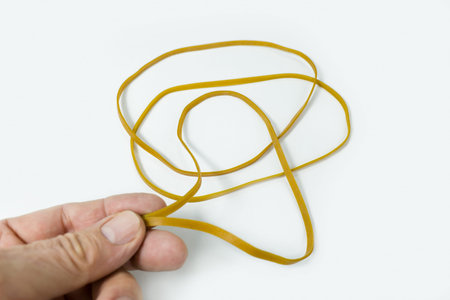 Rubber band on a white background