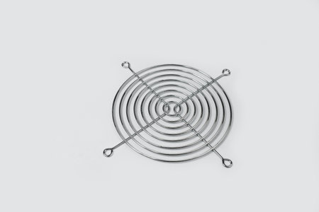 Metal fan cooler cover on a whiteの写真素材