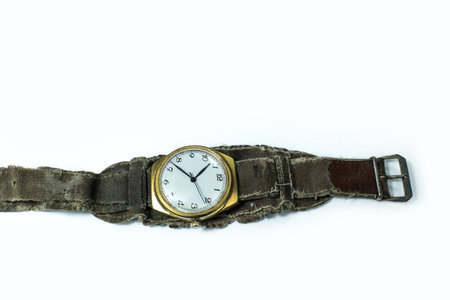 Old vintage wrist watch from Czechoslovakiaの写真素材