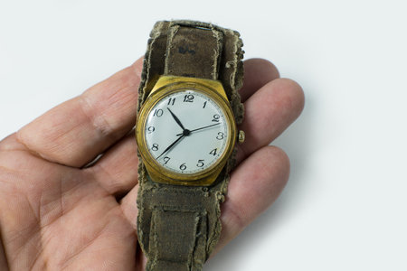 Old vintage wrist watch from Czechoslovakiaの写真素材