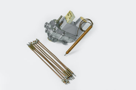 Thermostat Gas boiler Valve Temperature Control. Gas flow regulation in heating systems.の写真素材