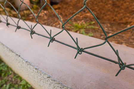 Detail of chain link fenceの写真素材