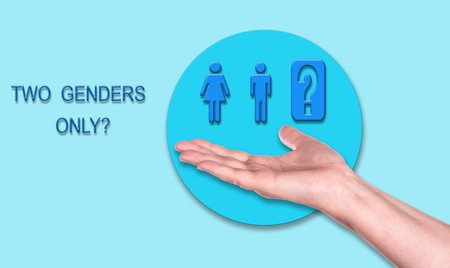 Two genders only . Man and woman issue.の写真素材