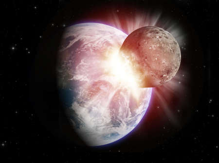 Theoretical reconstruction of a planetar collision. の写真素材