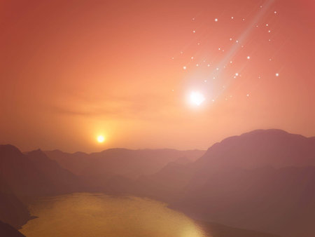 A Meteor in the sunset is an imaginary reconstruction