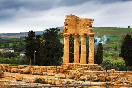 Extraordinary greek temple in the Valley of the Temples in Agrigento - Sicilyの写真素材