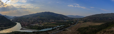 Kira and Aragvi, panoramic view near Mtskheta, Georgia Tbilisi, Georgia