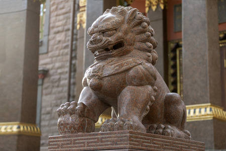Chinese lion statueの写真素材