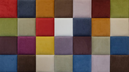 abstract background of multi-colored check fabric texture. color pallette