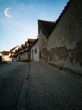 Colorful and picturesque village square in Bad Fischau Brunn, Austriaの写真素材