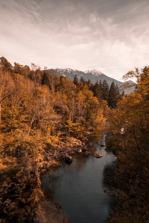 Vintgar gorge and wooden path,Bled,Sloveniaの写真素材