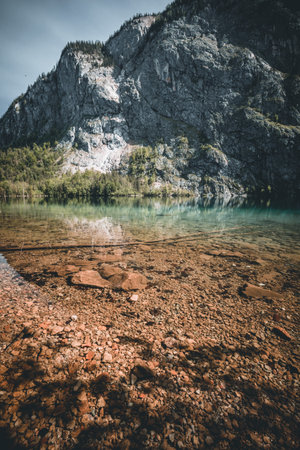 Lake Obersee in Bavaria, Germany, in summerの写真素材