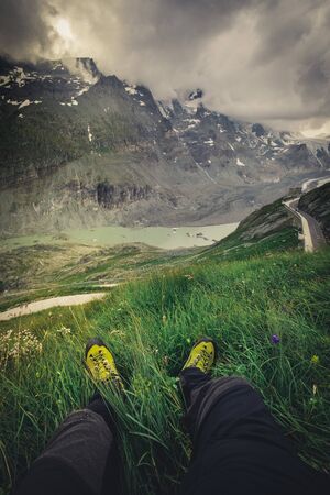 Grossglockner High Alpine Road is the highest surfaced mountain pass road in Austria.の写真素材