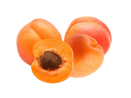 apricot isolated on white backgroundの写真素材