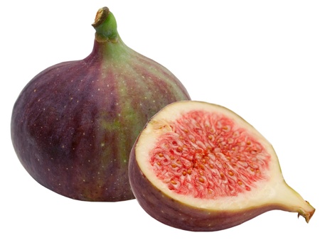 Fresh fig fruit isolated on white backgroundの写真素材