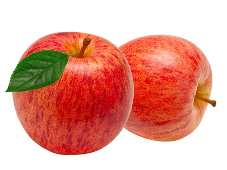 red apple isolated on white backgroundの写真素材