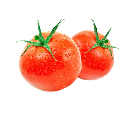 Tomato isolated on white backgroundの写真素材
