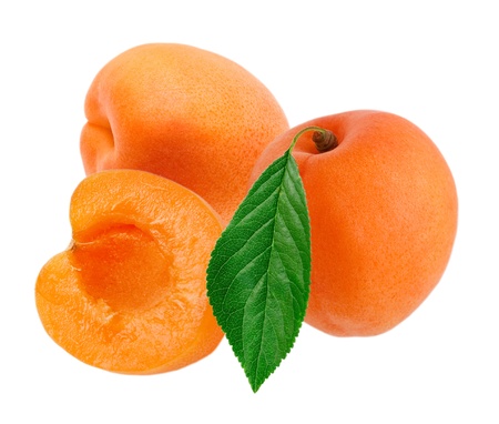 apricot isolated on white backgroundの写真素材