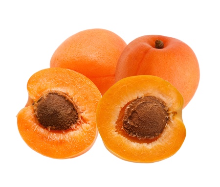 apricot isolated on white backgroundの写真素材