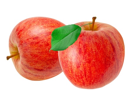 red apple isolated on white backgroundの写真素材