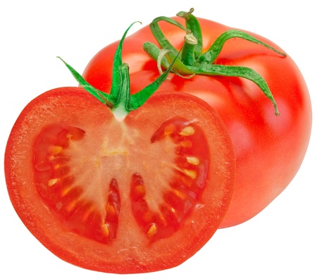 Tomato isolated on white backgroundの写真素材