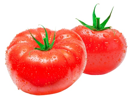 Tomato isolated on white backgroundの写真素材