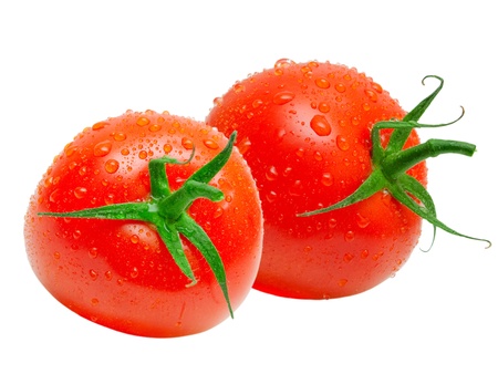 Tomato isolated on white backgroundの写真素材