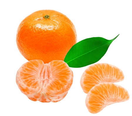 Mandarin isolated on white backgroundの写真素材