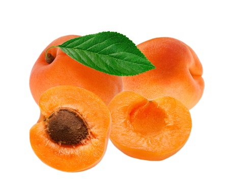 apricot isolated on white backgroundの写真素材