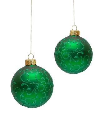 Christmas balls isolated on white backgroundの写真素材