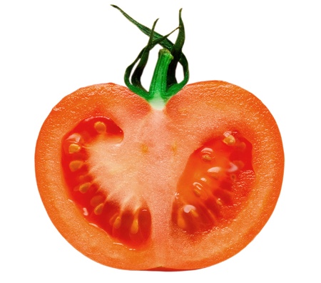 Tomato isolated on white backgroundの写真素材