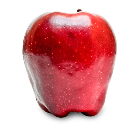 red apple isolated on white backgroundの写真素材