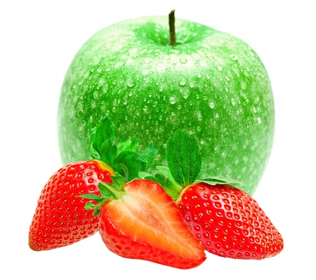 strawberry isolated on white backgroundの写真素材