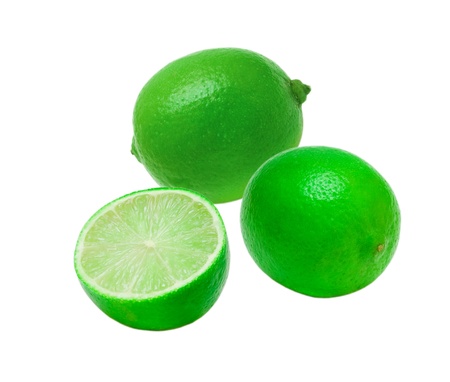 lime isolated on white backgroundの写真素材