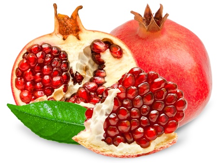 pomegranate isolated on white backgroundの写真素材